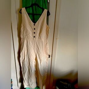 LOFT cream jumpsuit, size 14